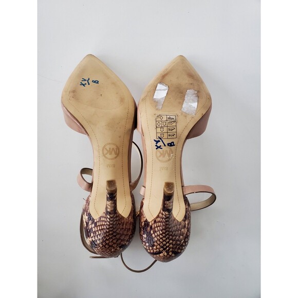 Michael Kors ALEXIA Two-Tone Strappy Pointy Toe d'Orsay Pumps Size 8.5M Heels - Picture 11 of 11